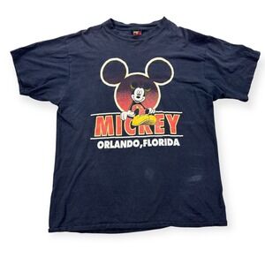 Vintage 90s Mickey Unlimited T-Shirt Men's Large Black Orlando Florida Y2K